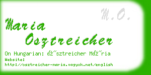 maria osztreicher business card